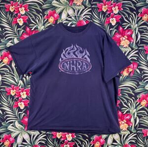 NHRA Flamed Design Black Tshirt Size 3XL